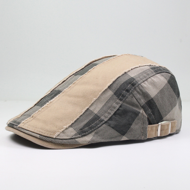 Herren-Mütze aus reiner Baumwolle, Schattierung, vielseitig, Sonnenschutz, Baskenmütze, lässiger Entenschnabelhut, Malerhut, Vorwärtshut_voghion.com