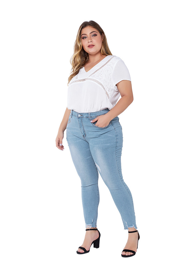 Large size women s elastic washing slim fit jeans NSSY9142