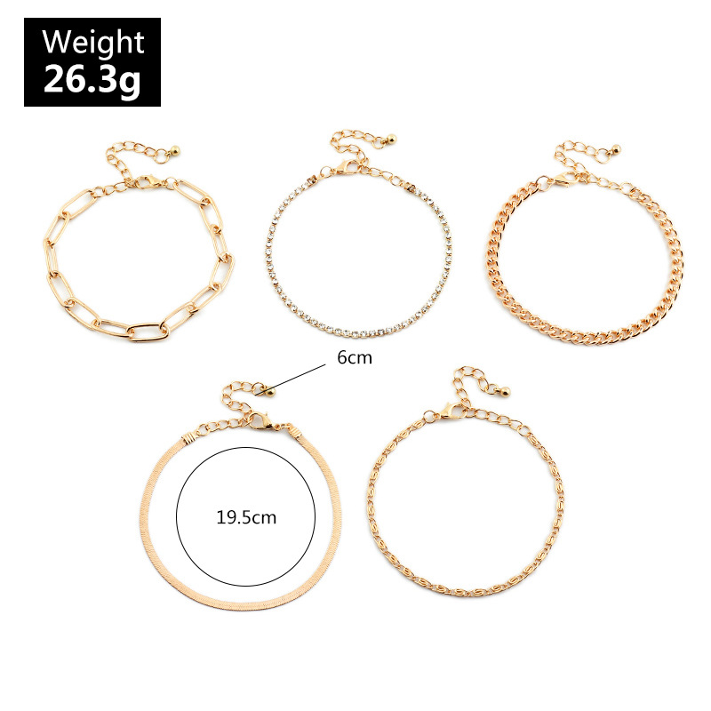 27g Weight Bracelets Classification Anniversary, Business, Travel Occasion Alloy Material Geometric Pattern Women'S Gender Fashion Style Fashion Geometric Alloy Wholesale Chain & Link Bracelets 1