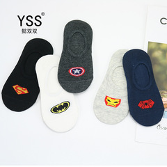 兒童襪子夏季新款漫威英雄學院風超人蜘蛛俠隱形襪硅膠防脫寶寶襪