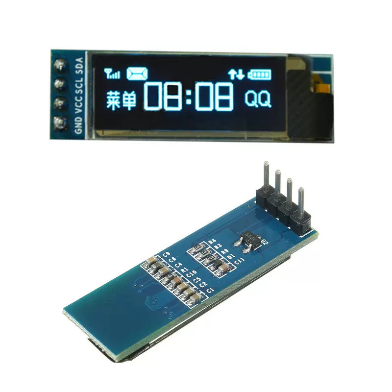 0.91" OLED-модуль с I2C, 128×32 OLED-дисплей, совместим с 3.3V–5V