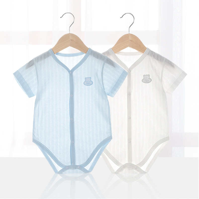 Newborn baby onesies summer thin baby cl...