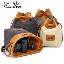 七色棉单反相机收纳包摄影包防水帆布便携微单数码镜头袋照相机