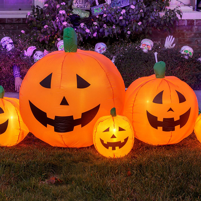 万圣节气模南瓜晚会道具魔鬼充气卡通灯定制吊挂装饰灯发光定制