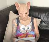 Человеческая маска маска Хэллоуин Хэллоуин Кот Чейнст