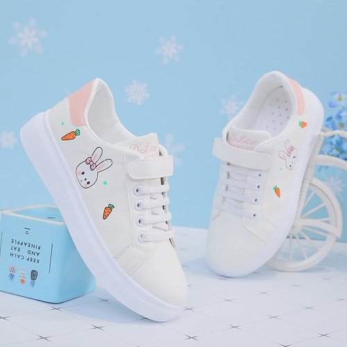 White shoes new spring and autumn Korean version children's shoes breathable cute soft bottom girls' sports shoes size 30 to 40