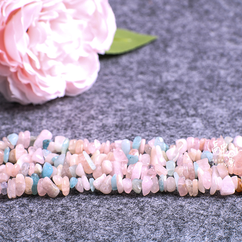 天然材質砂利5-8mm碧璽海藍宝天河石水晶消磁石diy随形石頭