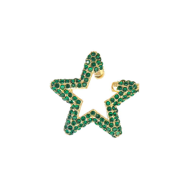 Fashion Rainbow Color Rhinestone Star Stud Earrings display picture 5