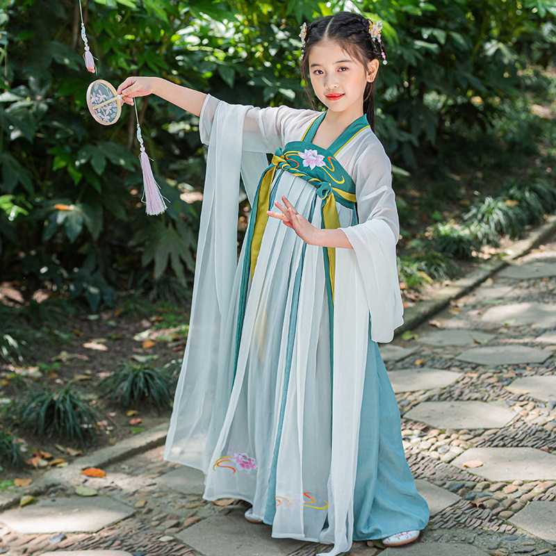 儿童汉服女童古装超仙连衣裙小女孩中国风唐装仙女服襦裙童装夏季