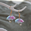 Small umbrella, ethnic three dimensional earrings solar-powered from pearl, ethnic style