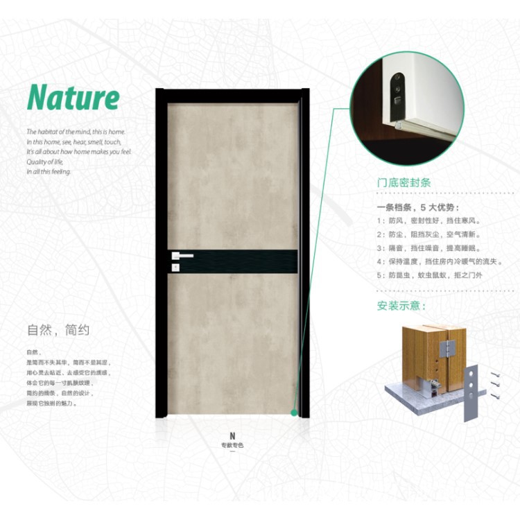 Fábrica nueva extremadamente estrecha puerta sin marco puerta del dormitorio puerta invisible puerta superior puerta de aluminio puerta de madera maciza Sala compuesta puerta plana