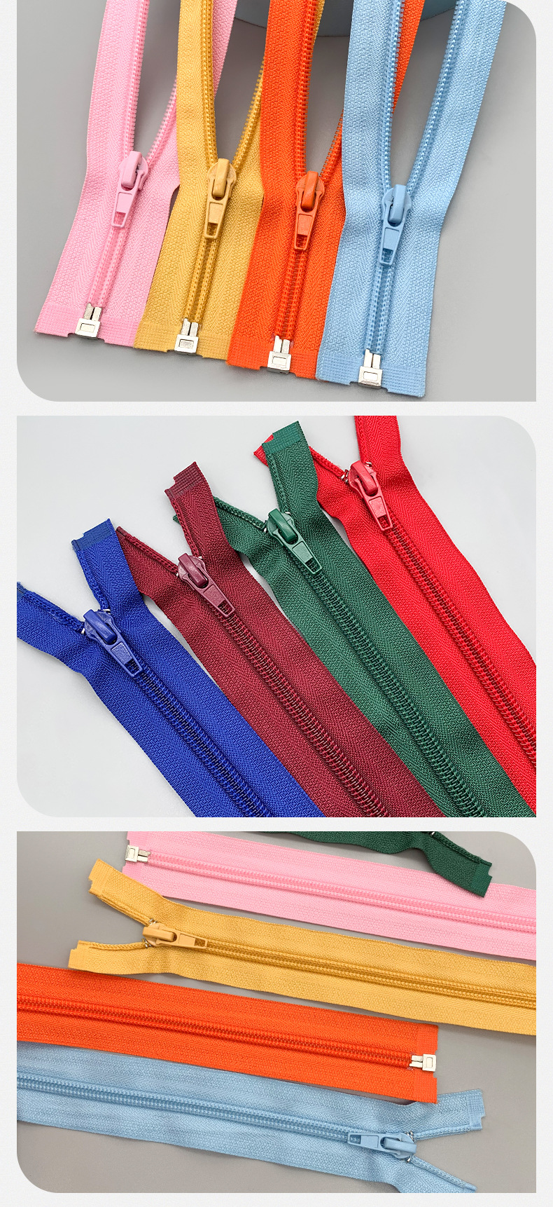 5号尼龙开尾拉链，服装开口拉锁，7#塑料条装拉链