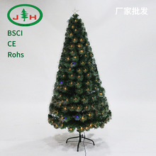 厂家直供 1.8米暖白LED灯 七彩梅花形光纤圣诞树 圣诞装饰品批发