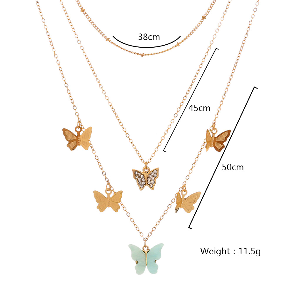 Hot Selling Multi-layer Butterfly Necklace display picture 1