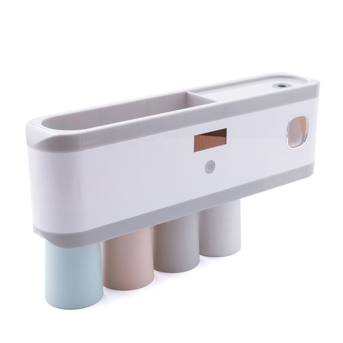 Electric toothbrush sanitizer smart UV sterilization kit, no-drilling wall-mounted toothbrush storage box and rack