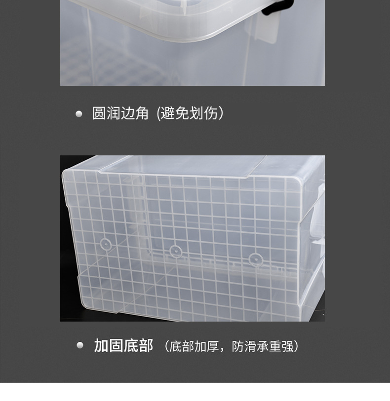 15L-300L特大号透明收纳箱批发加厚储物箱衣服杂物整理箱玩具带轮详情19