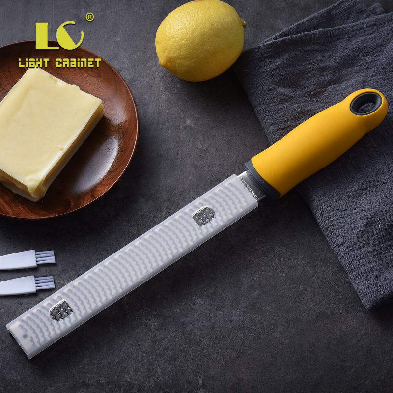 304不鏽鋼檸檬刨絲器舒適手柄芝士刨奶酪刨 彩盒包裝配2清潔刷