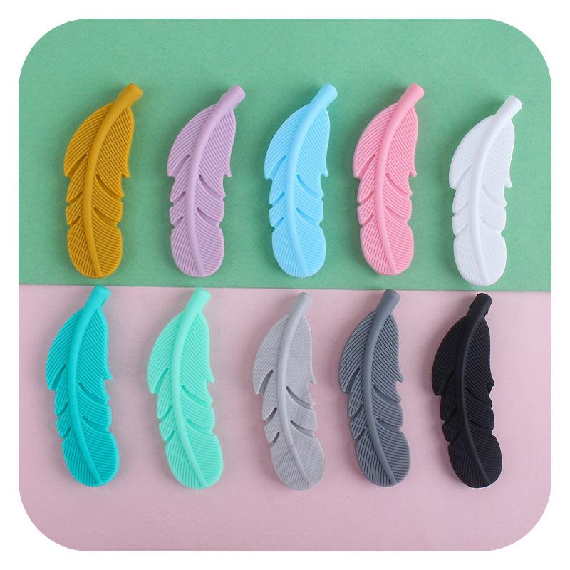 Bebé suministros de plumas de silicona perlas sueltas bebé molar pulsera pezón cadena anti-caída de la cadena DIY accesorios de la joyería