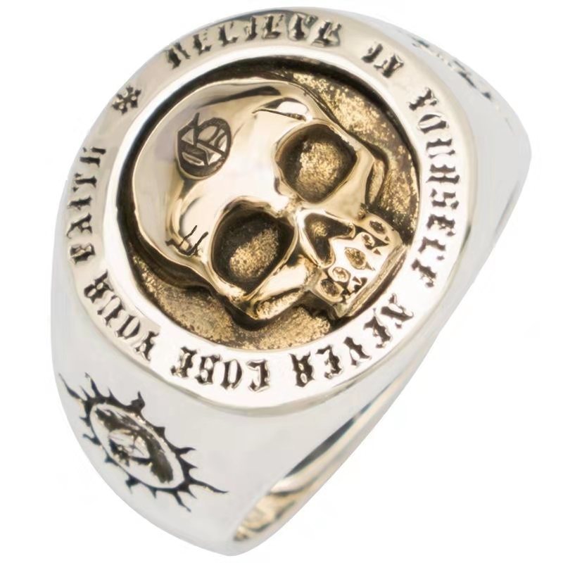 Rock Punk Skull Alloy Plating Men's Rings display picture 1