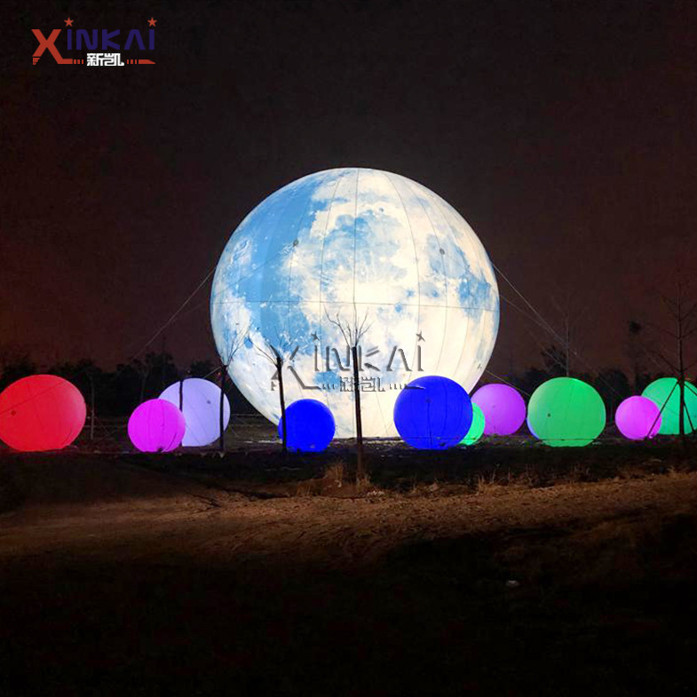 充气闭气地球气模 灯光装饰中秋节日玉兔宇航员气模 商场美陈装饰