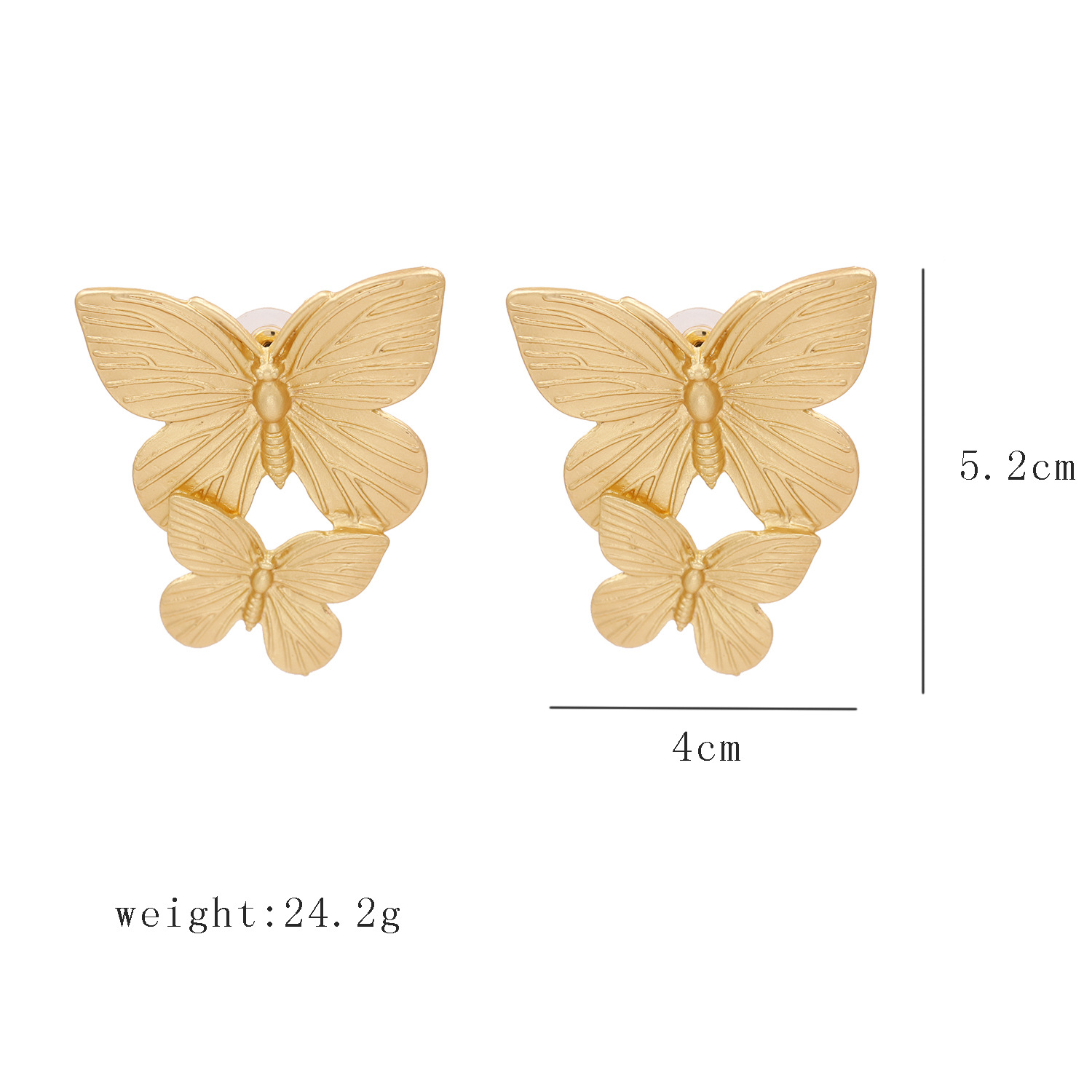 54126 Jujia Schmuck Europäische Und Amerikanische Bekannte Schmuck Metall Große Schmetterlings Flügel Übertriebene Große Ohrringe Ohrringe display picture 1