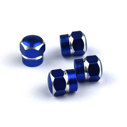 Colorful aluminum alloy valve cap Leak-proof car tire cap Big hexagonal screw Valve cap