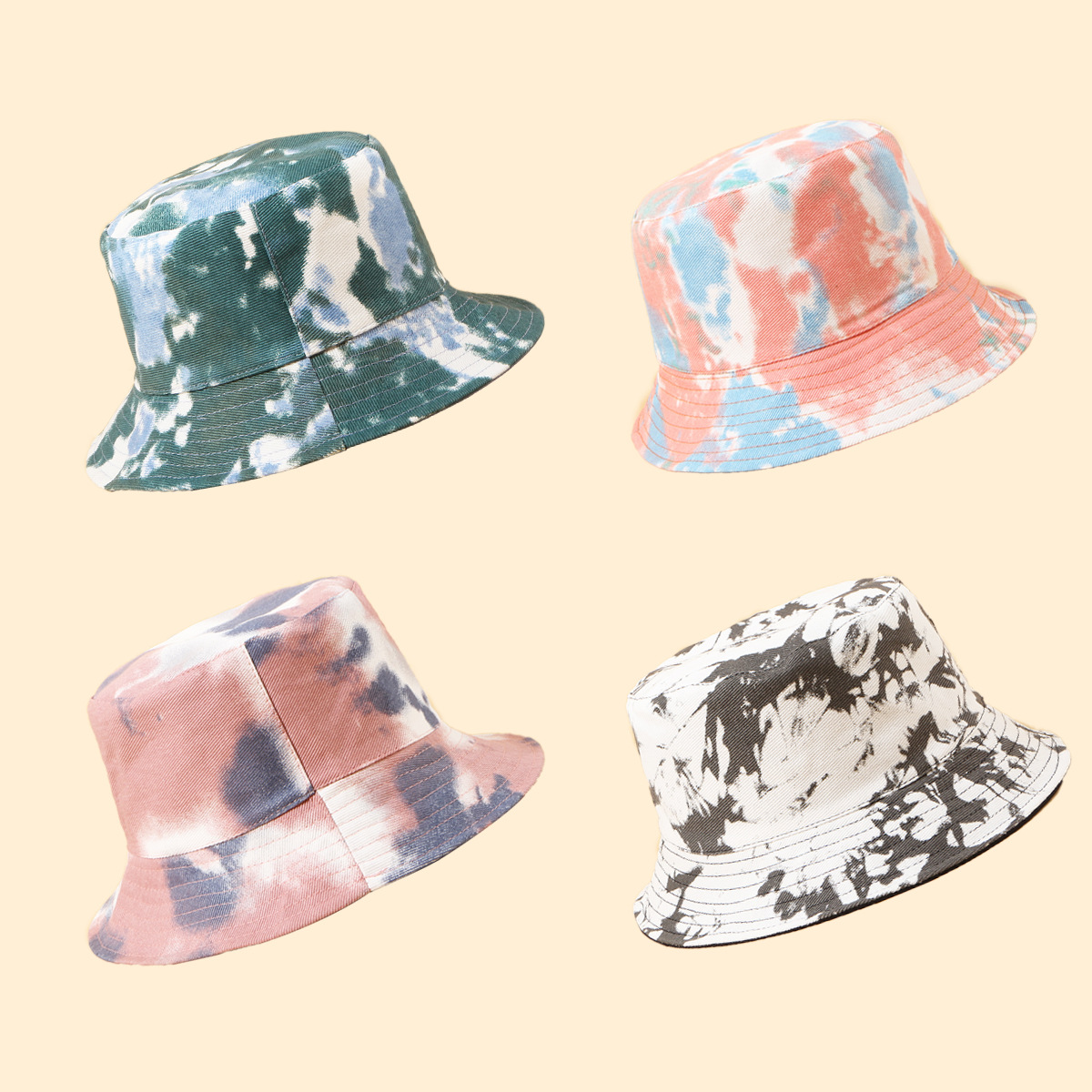 Fisherman Hat Sunscreen Sunscreen Tie-dye Big Brim Hat Korean Fashion Wild Basin Hat Color Hat Travel Hat display picture 16