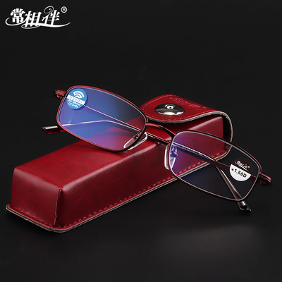 廠家批發常相伴品牌防藍光老花鏡 舒適樹脂加膜男女款抗藍光老光