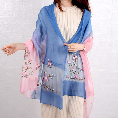 Real silk Silk scarf spring and autumn Versatile middle age mom fashion Western style Thin section mulberry silk Scarf have more cash than can be accounted for silk scarf