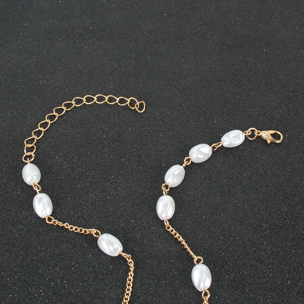 Fashion Alloy Letter Pendant Pearl Necklace display picture 2