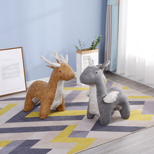 创意动物犀牛沙发设计师家具换鞋凳儿童生日礼物摆件穿鞋座椅凳子