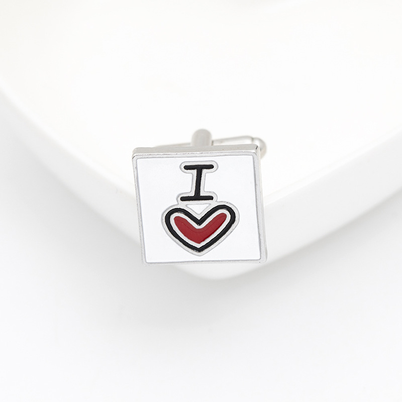 New I Love You My Wife Enamel Men's Cufflinks display picture 5