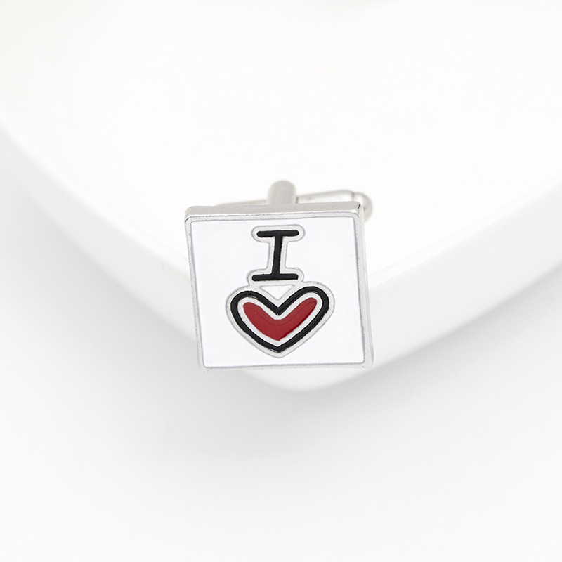 Geometric Pattern Fashion Geometric Glass Plating Unisex Cufflinks