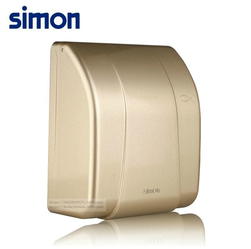 西蒙 开关插座56/60/61/i7系列通用插座防水盒S155-56（香槟色）