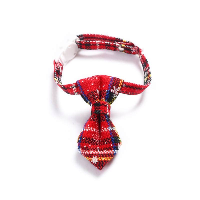 Amazon Snowflake Navidad Red Plaid ajustable pet corbata collar campana arco gatos perros collar perro