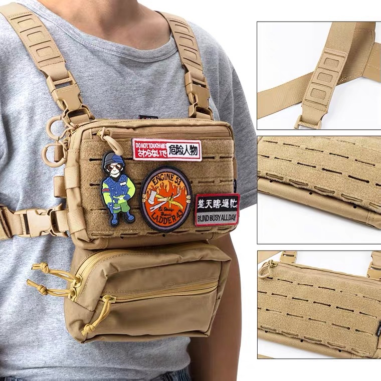 战斗猴百变机动胸包Molle战术包PR-1腰包MC迷彩泥色单独腰带
