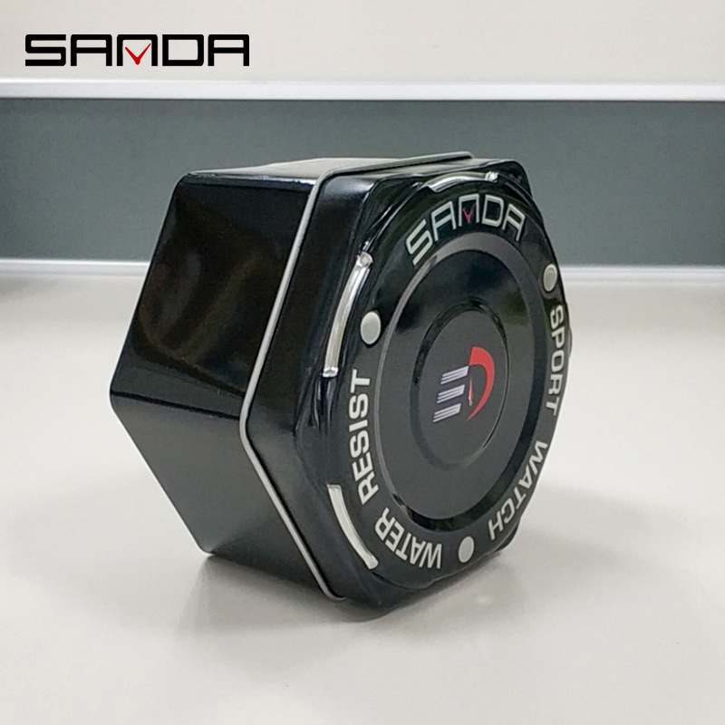 Sanda caja de reloj hexagonal caja de hierro hexagonal