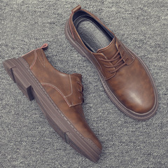 春季馬丁靴男低幫真皮英倫風工裝鞋大頭皮鞋潮流百搭休閒皮鞋大碼