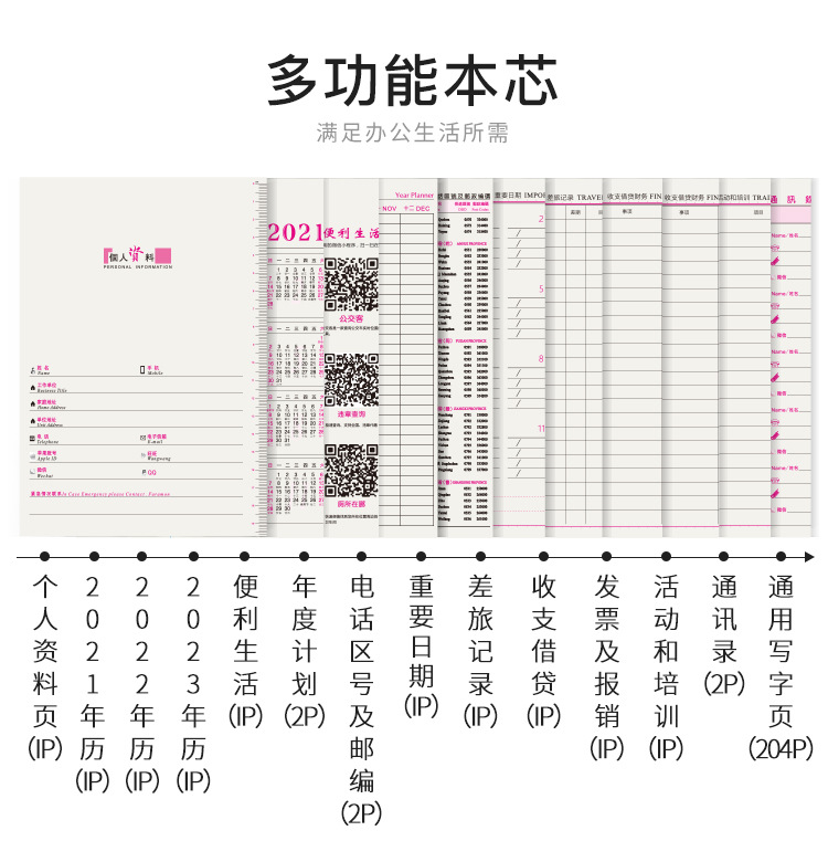 创意日记本a5加厚记事本套装 b5本子订制 商务笔记本定制可印logo详情28