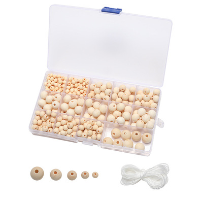 工廠直銷DIY串珠木珠套盒亞馬遜熱銷wood band兒童智力套盒玩具