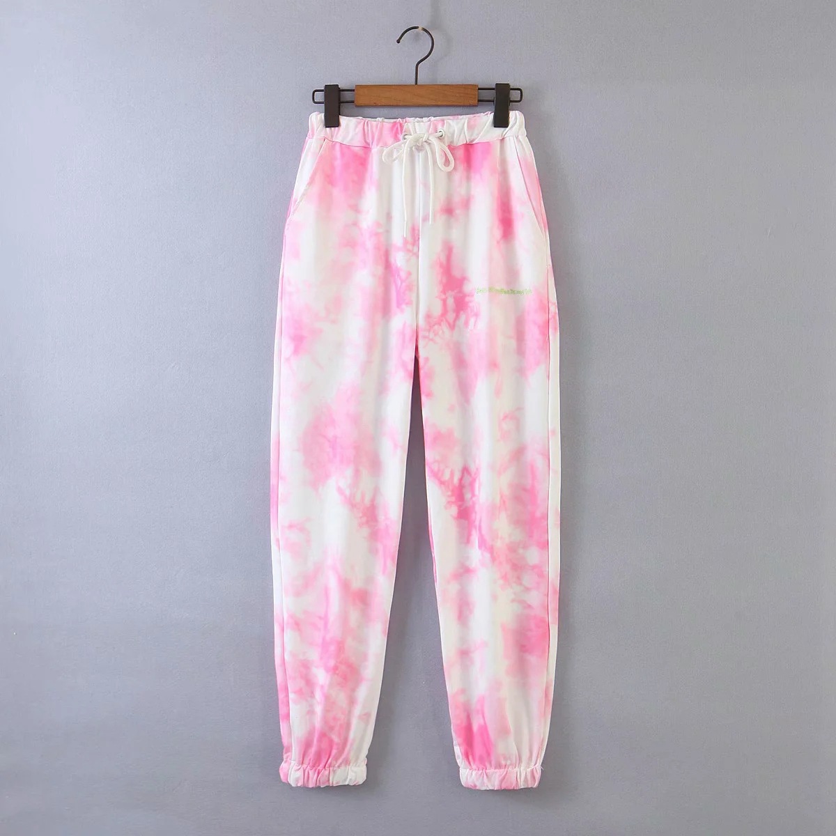 elastic high waist tie-dye printed sports pants  NSHS46958