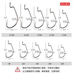 Factory Direct Sale High-Intensity Curved Hook Black Nickel High-Carbon Steel Lure Soft Bait Hook Barbed Lure Hook Wide Belly Curved Hook