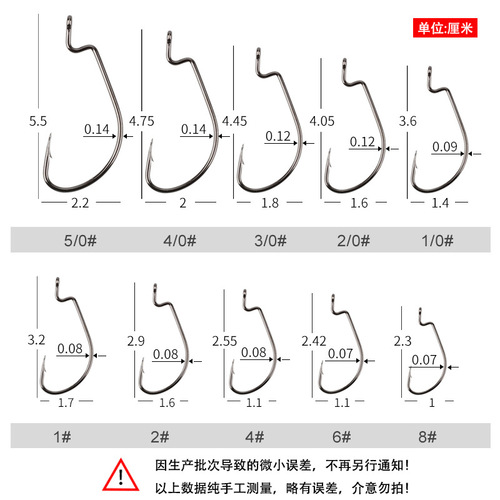 Factory Direct Sale High-Intensity Curved Hook Black Nickel High-Carbon Steel Lure Soft Bait Hook Barbed Lure Hook Wide Belly Curved Hook