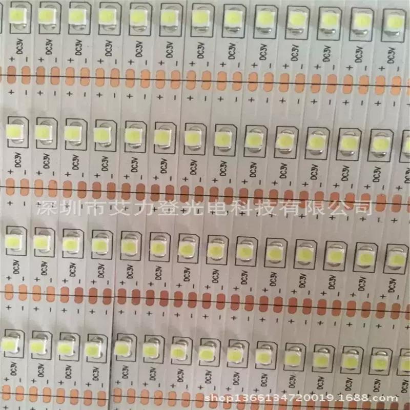 3528 5mm 3V led灯带 一米60灯裸板双面板灯条 窄板模型童车RGB