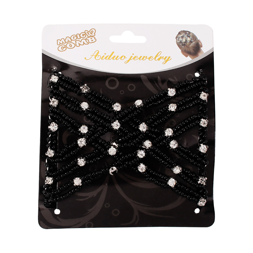 Hair Comb Double Row Beaded Hairpin display picture 7