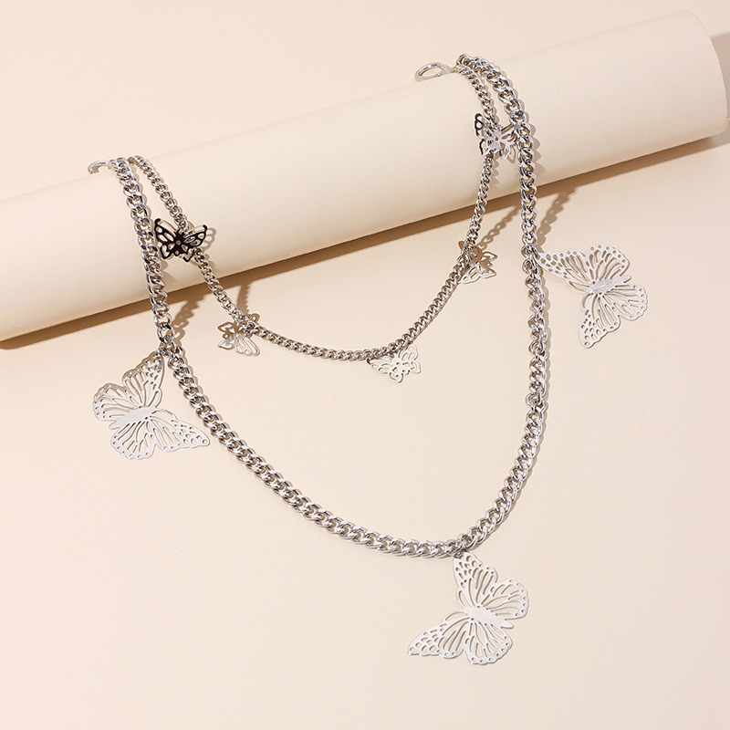 128g Weight Waist Chain Classification Alloy Material Unisex Gender Hip-Hop Style Silver Color New Fashion  Trend Paper Clip  Hip Hop Belt Pants Chain 5