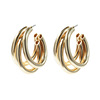 Silver needle, metal earrings, ring, silver 925 sample, European style, simple and elegant design, internet celebrity