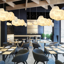 北歐創意后現代漂浮雲朵吊燈酒吧咖啡廳吧台服裝店裝飾棉花雲朵燈