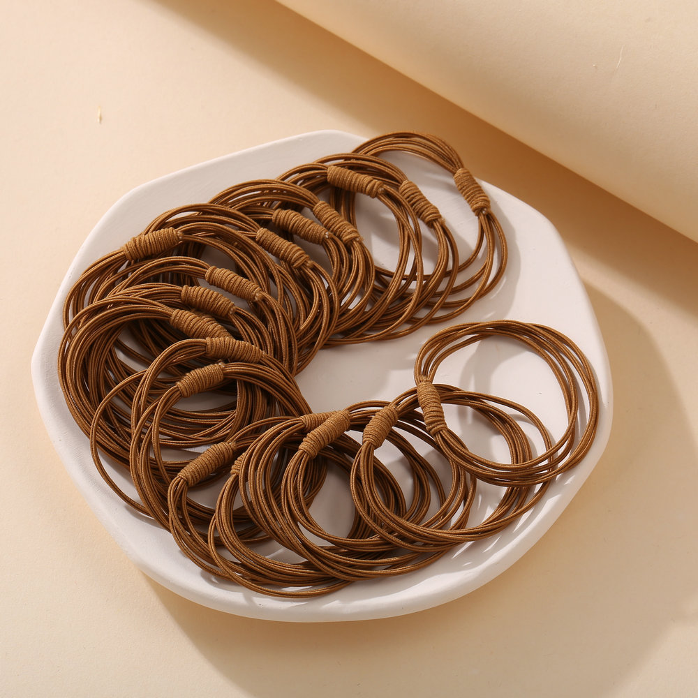 Cheap  Simple Scrunchies  Set Wholesale Thin Hair Rope Girl Tie Hair High Elastic Rubber Band  Twenty Strip Hair Ring display picture 7