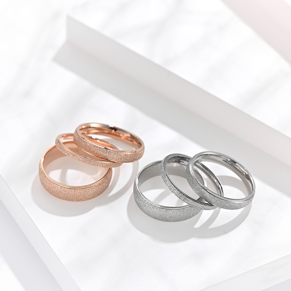 Couple Gender Simple Style Round Titanium Steel Rings Polishing Stainless Steel Rings